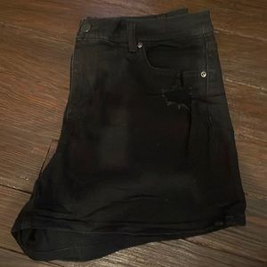 Black jean shorts